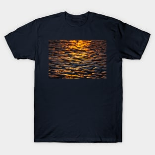 Golden Cobblestone Street at Sunset T-Shirt